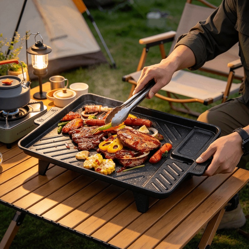 Portable Korean Style Grill Pl - Camping Hiking Cooking review and price